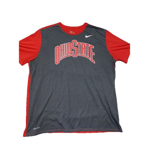 Ohio State Shirt Mens XXL Grey Nike Dri Fit Athletic Buckeyes University 2XL - Picture 1 of 9